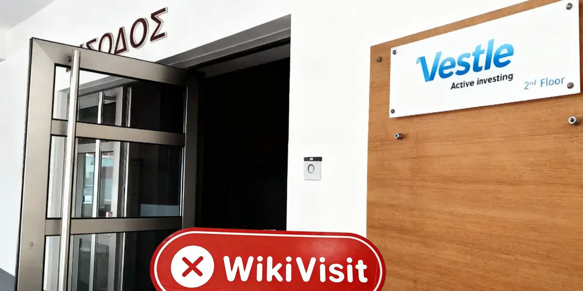 Una visita a iCFD Ltd. a Cipro - Ufficio con il logo di Vestle
