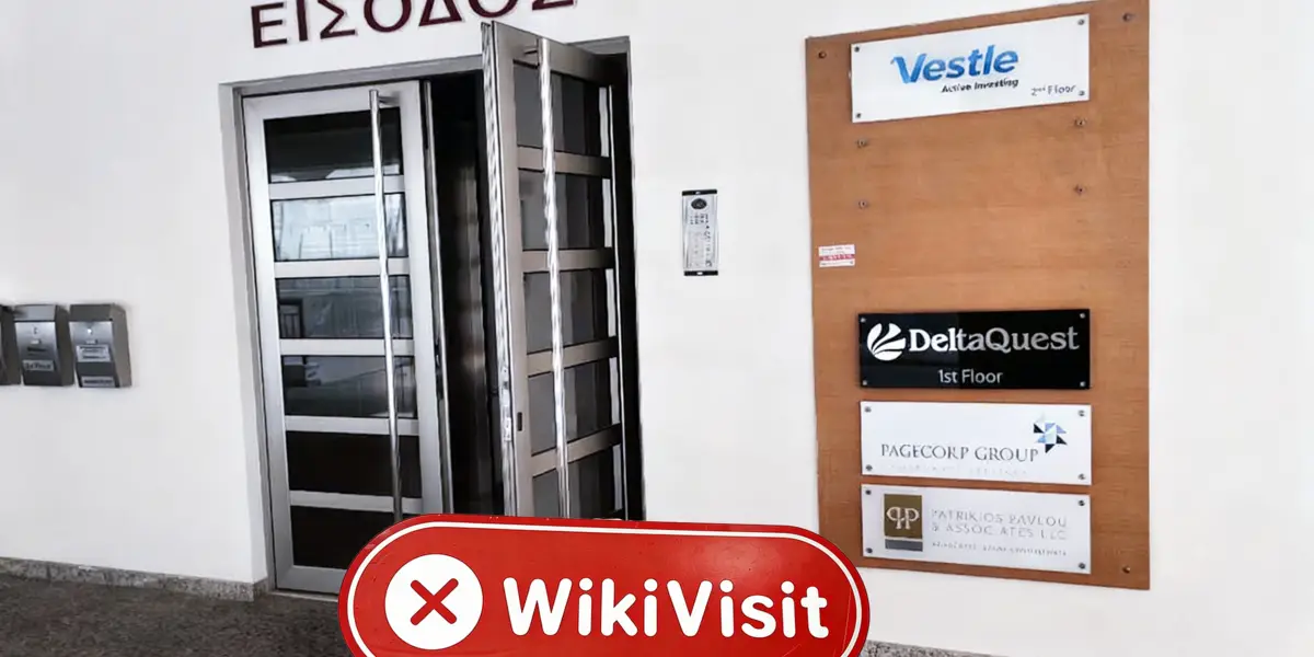 Una visita a iCFD Ltd. a Cipro - Ufficio con il logo di Vestle
